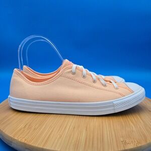 Converse All Star Lightweight Low Top Sneakers Peach Canvas Shoes Womens 8.5 NEW